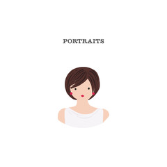 Hand drawn whimsical portrait for calling cards, business or blog profiles