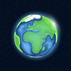 Realistic beautiful planet earth globe.