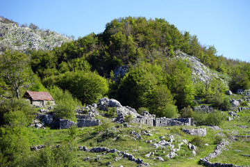 Fototapeta na wymiar Ruins of village
