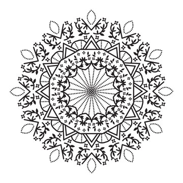 recommend clip art: black and white decoration mandala, isolated vector. coloring pa