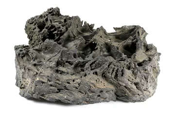 Papier Peint photo autocollant Volcan Les scories de lave du volcan Etna isolé sur fond blanc