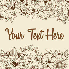 Abstract Floral With Your Text Here on Brown Background