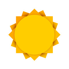 Abstract yellow sun. Clean vector illustration.