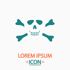 Skull crossbones computer symbol