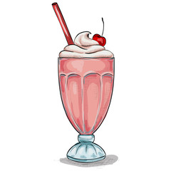 Milk shake cocktail color picture sticker - 112537426