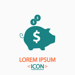 Piggy bank computer symbol