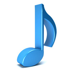 Musical Note isolated in white background. 3D rendering illustration