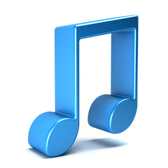 Musical Noteisolated in white background. 3D rendering illustration