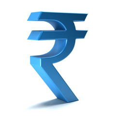Rupee currency icon. 3D rendering illustration