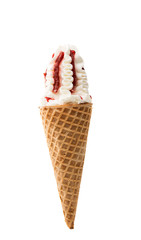 ice cream in waffle cup
