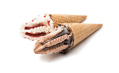 ice cream in waffle cup