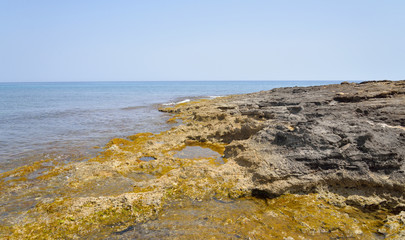 Rocks on the coast of Cretan Sea.