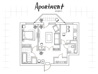 apartment project top view