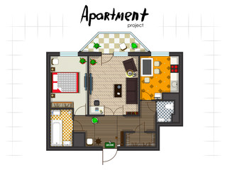 apartment project top view