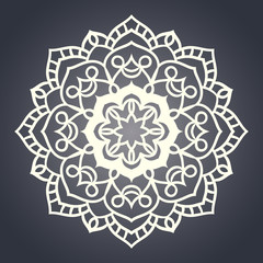 Flower Mandala. Ethnic pattern. Round Mandala of lines. Vector l