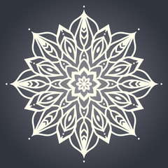 Flower Mandala. Ethnic pattern. Round Mandala of lines. Vector i