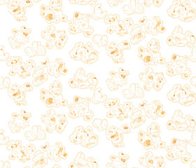 beautiful sketch of a large popcorn pattern - obrazy, fototapety, plakaty