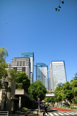 High-rise buildings of Harumi and river(Japan)