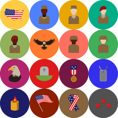 Veterans day america Usa icons and ojects