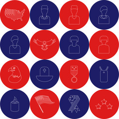 Veterans day america Usa icons and ojects