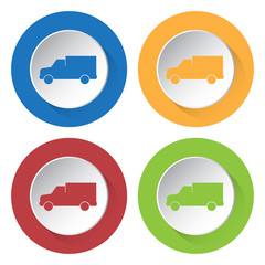 set of four icons - lorry car