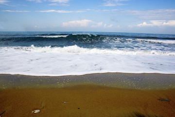 sea waves on a sandy beach