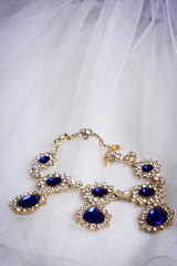 vintage diamond sapphire necklace
