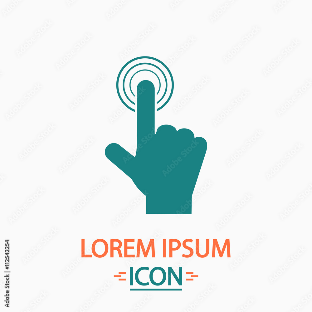 Poster hand click computer symbol