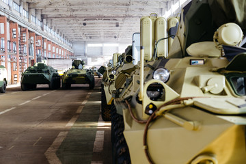 Armoured personnel carriers of different color