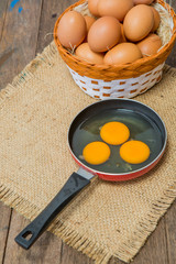 chicken eggs in the basket