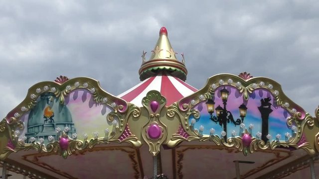 Carousel for children in the summer Park