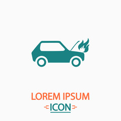 Car fired computer symbol