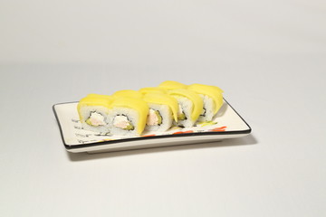 Japanese rolls with cheese dish