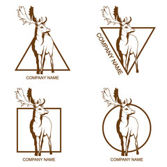 Set of deer logo