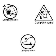 Set of pig logo