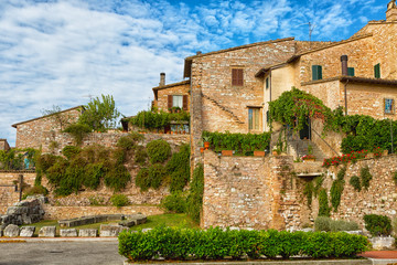 Streets of the ancient city of Spello, Umbria, Italy