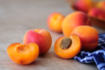 Fototapeta na wymiar apricots on the table