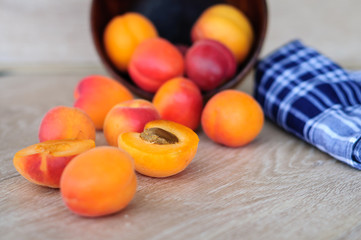 apricots on the table