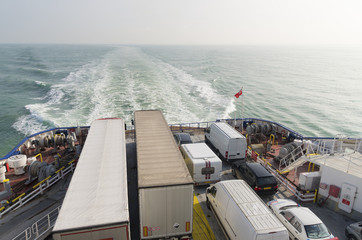 ferry boat crossing the north sea