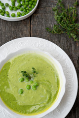Green peas cream soup
