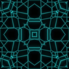 Abstract Neon Glow Geometric Tile Design Background