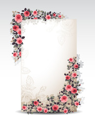 floral wreath / floral background with empty text space 