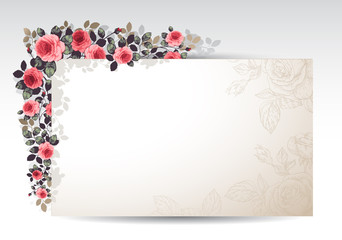 floral wreath / floral background with empty text space 