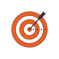 Target arrow vector icon, target symbol concept of goal, aim