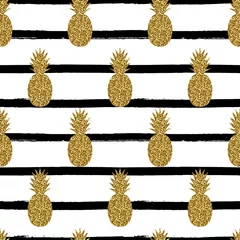 Poster Im Rahmen Nahtloses Ananas-Muster © Iveta Angelova