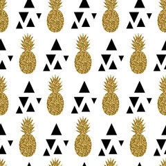 Wallpaper murals Pineapple Seamless Pineapples Pattern