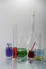 colorful laboratory on White background