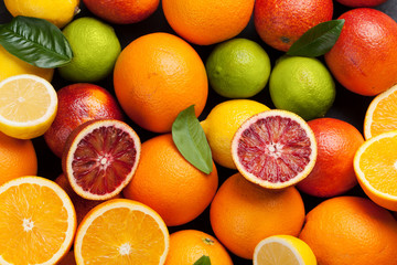 Obraz na płótnie Canvas Fresh ripe citruses. Lemons, limes and oranges