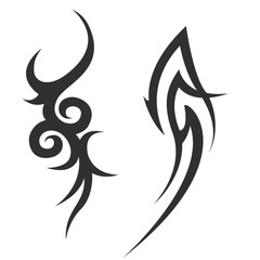 Fototapeta premium tribal tattoo. vector illustration without transparency. Black tattoo. Set of tribal tattoo. Line tribal tattoo. Men's tattoo. Women's tattoo.