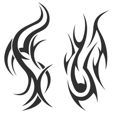 tribal tattoo. vector illustration without transparency. Black tattoo. Set of tribal tattoo. Line tribal tattoo. Men's tattoo. Women's tattoo.